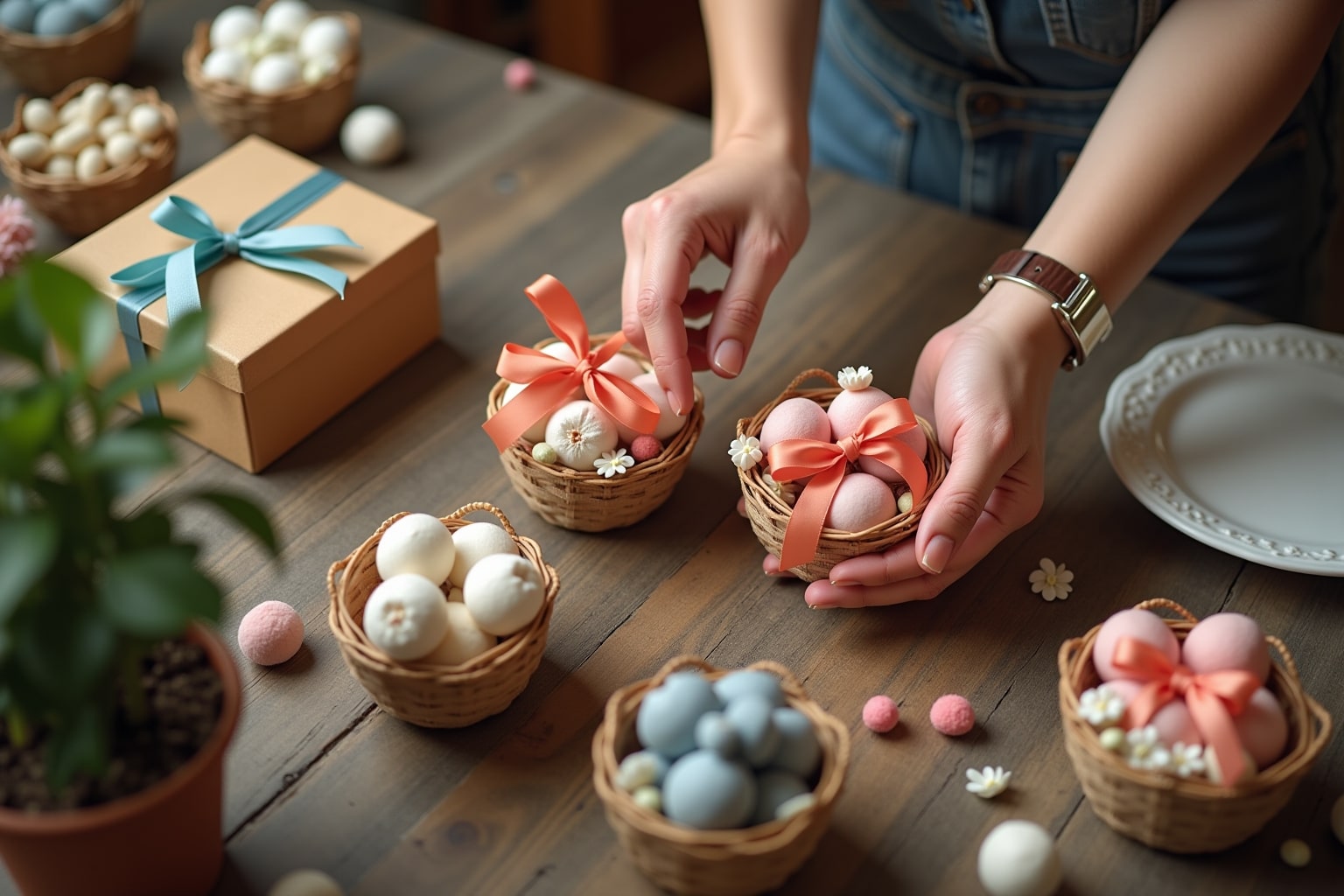 Kleine Geschenkkörbe liebevoll zusammenstellen