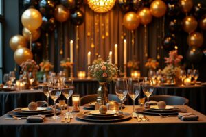 15 Partydeko Schwarz Gold Ideen